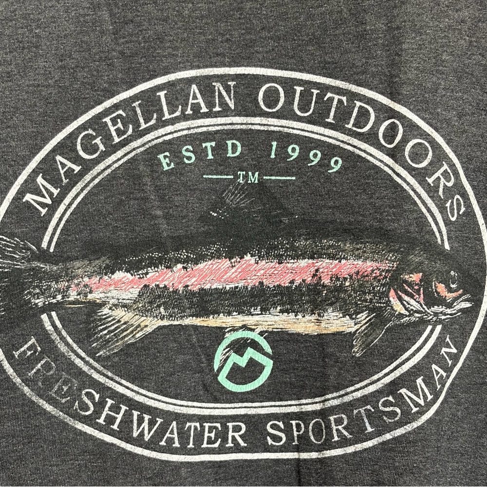 Magellan Outdoor Graphic Pocket Shirt Mens 2XL Fishing Freshwater Sportsman
